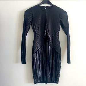 Express Long-Sleeved Sequin Dress with cutout